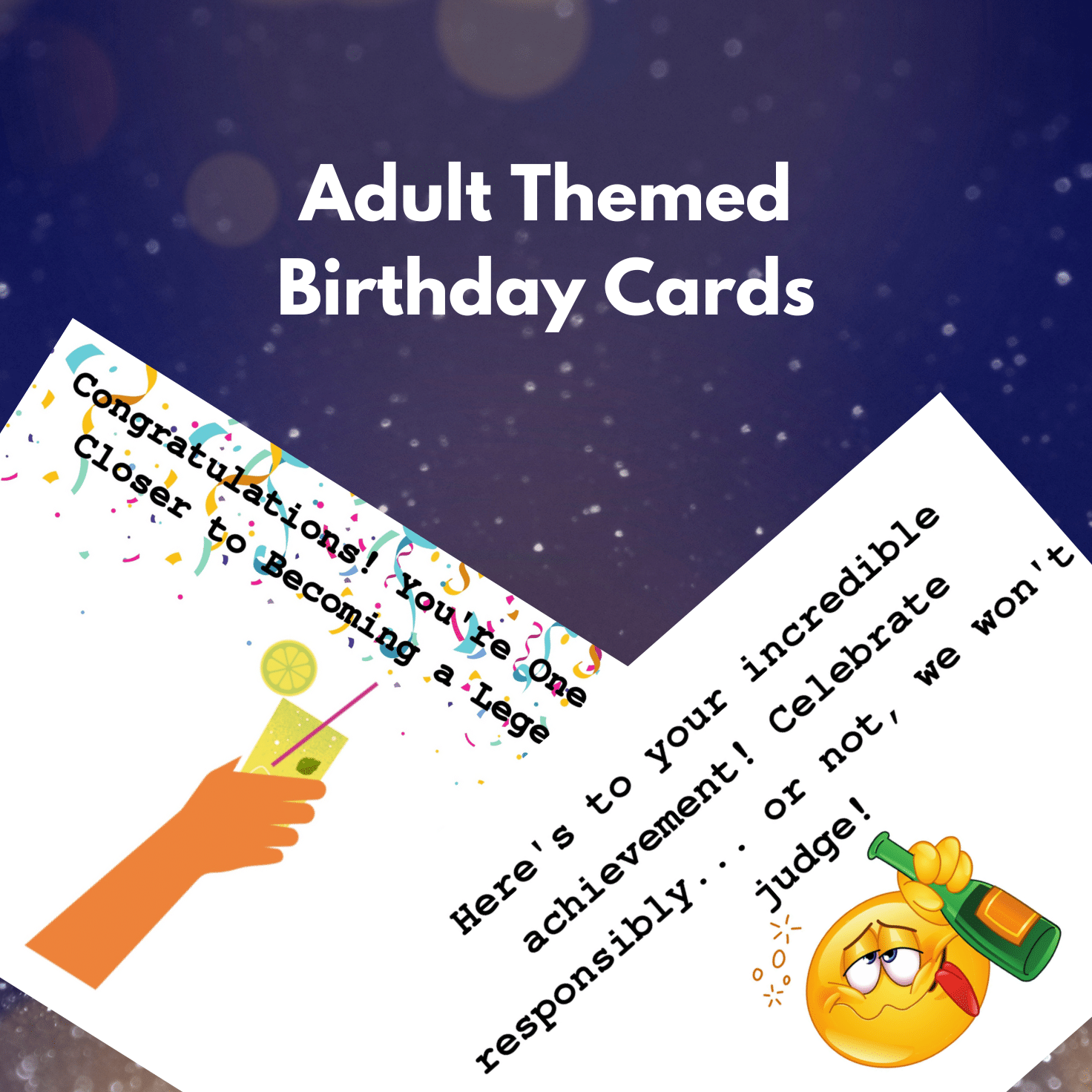 Various Adult Themed Birthday Cards