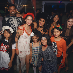 Children and Adults in Costumes