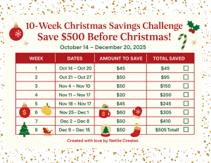 Christmas Savings Challenge Calendar