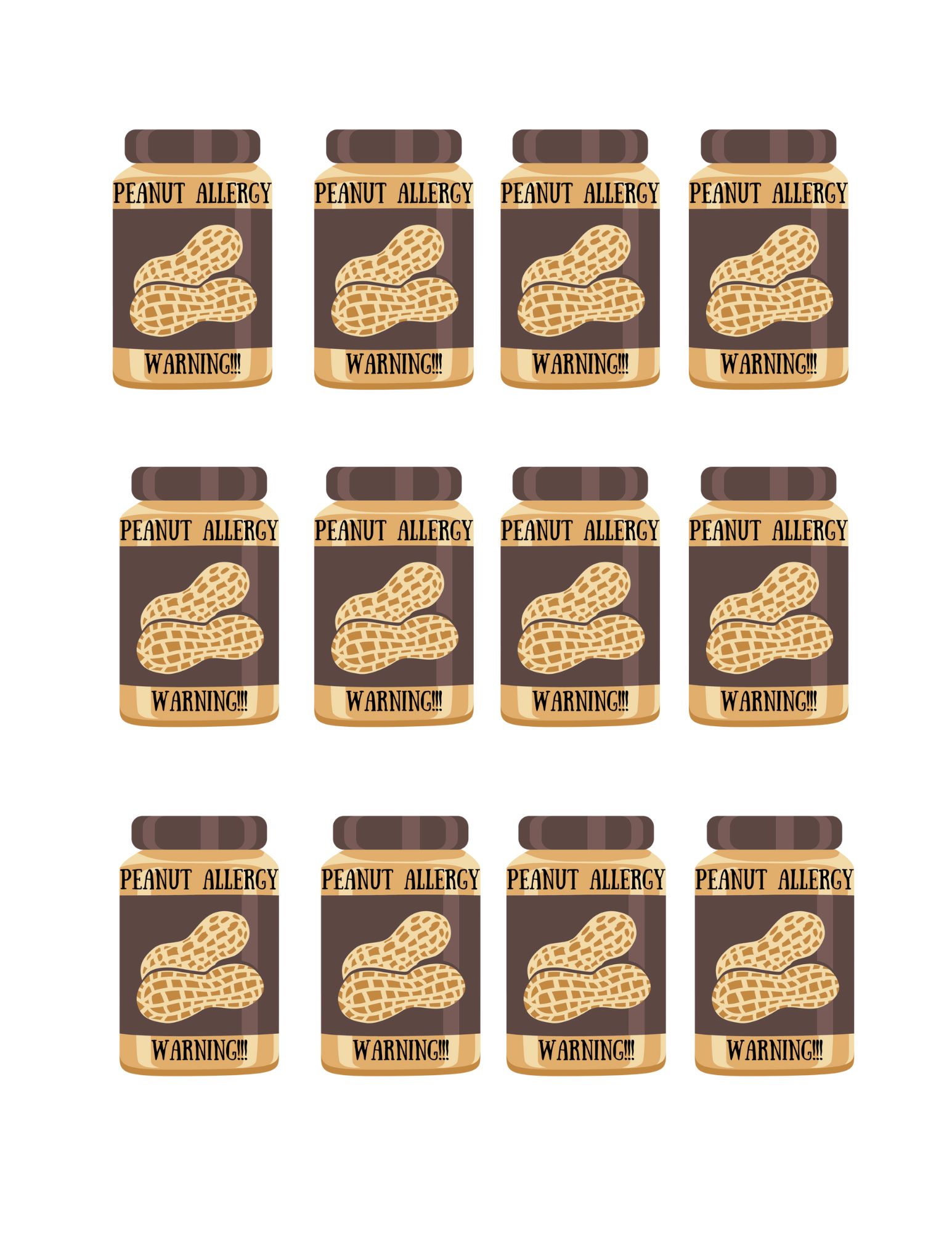 Gift Tags Warning of Possible Allergic Contents